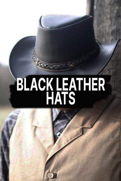 Black Leather Cowboy Hats - MARA Leather