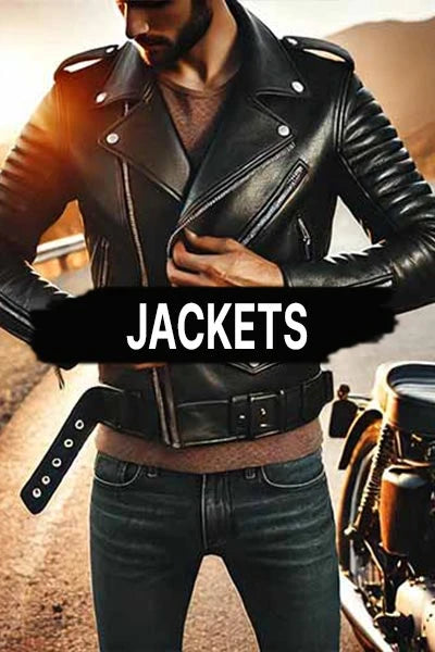 Biker Wearing a Motorcycle Leather Jacket