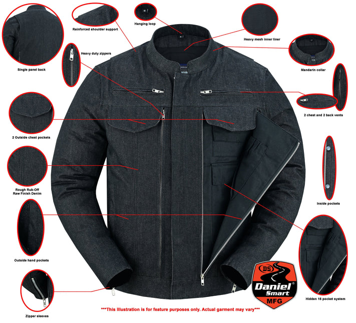 DM Mens Rough Rub-Off Denim Jacket