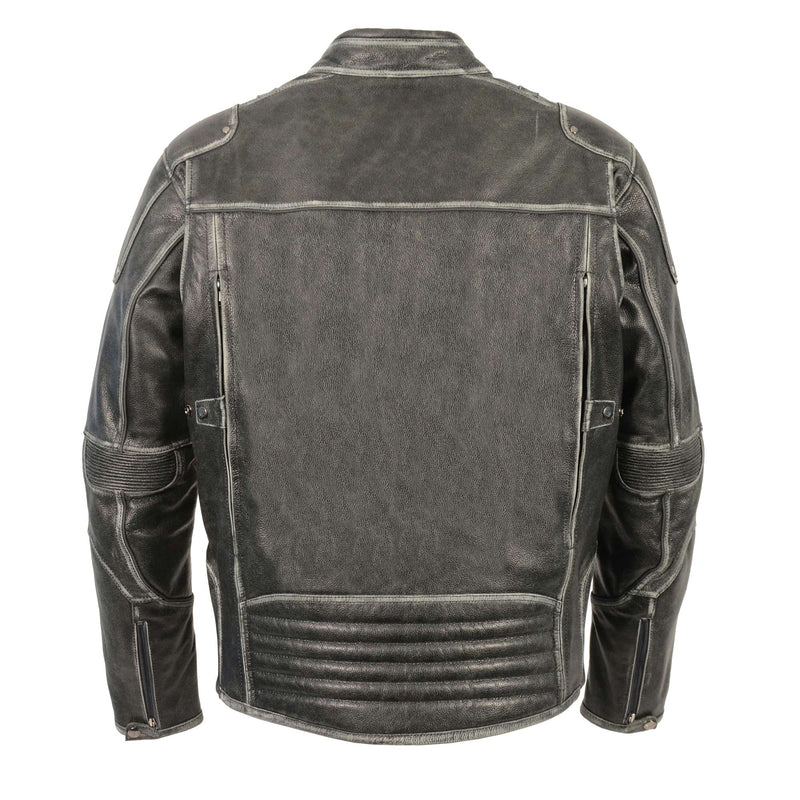 Men's Triple Vent Vintage Distressed Leather Jacket