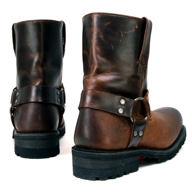 ML Full Grain Two-Tone Easy Pull-On Motorcycle Harness Boots