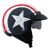 Maverick 3/4 Star & Stripes Open Face Motorcycle Helmet