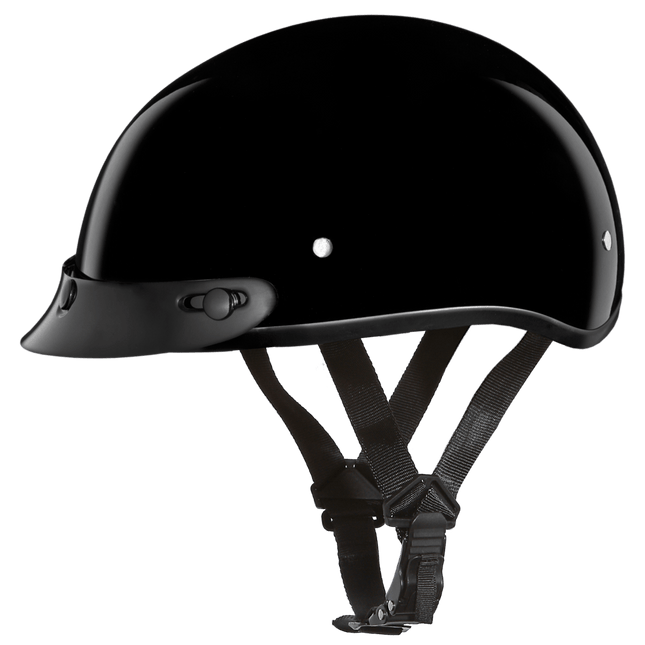 D1-A D.O.T. DAYTONA SKULL CAP- HI-GLOSS BLACK