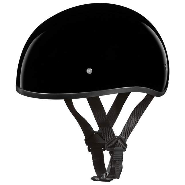 D1-ANS D.O.T. DAYTONA SKULL CAP W/O VISOR - HI-GLOSS BLACK