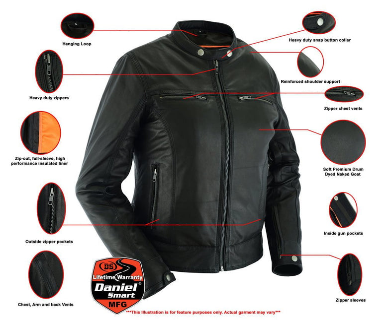 She Speeds - Women's Lightweight Lambskin Leather Biker Jacket