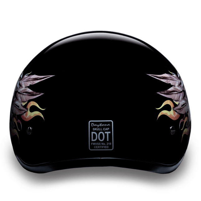 D6-SKW D.O.T. DAYTONA SKULL CAP - W/ SKULL WINGS