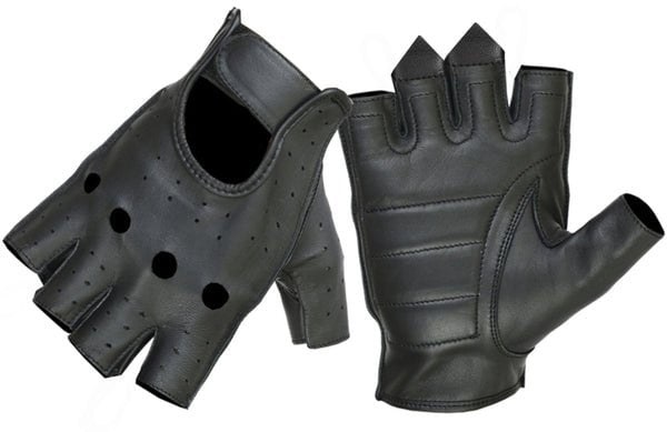 Genuine Leather Fingerless Gloves
