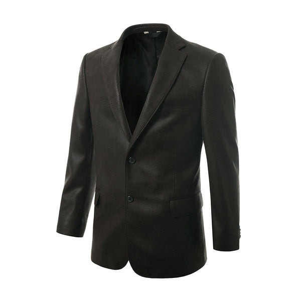 Men's Classic Genuine Leather Blazer Coat Jacket - BLACK - MARA Leather