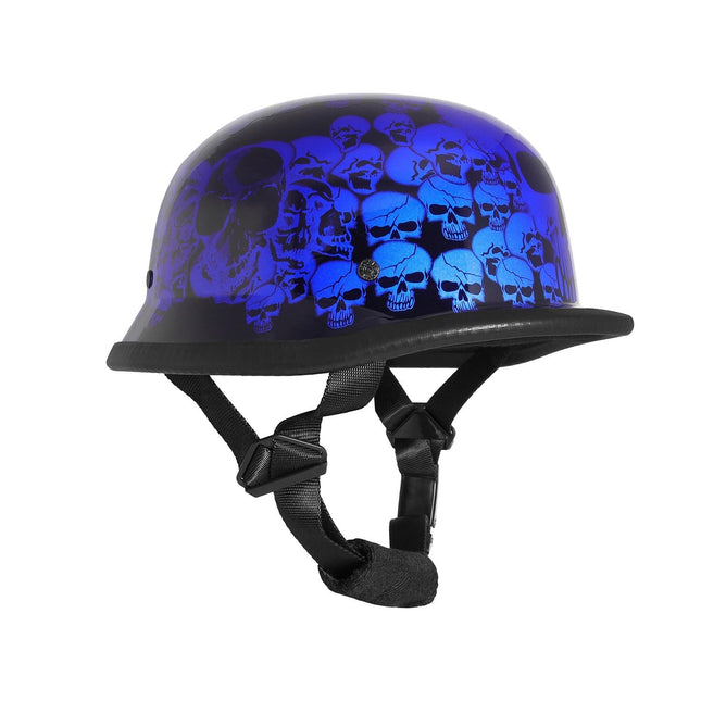 Skull Graveyard Costume Novelty German Helmet Prop - Blue - MARA Leather