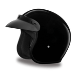 D.O.T. Daytona Cruiser Motorcycle 3/4 Helmet - HI-GLOSS BLACK