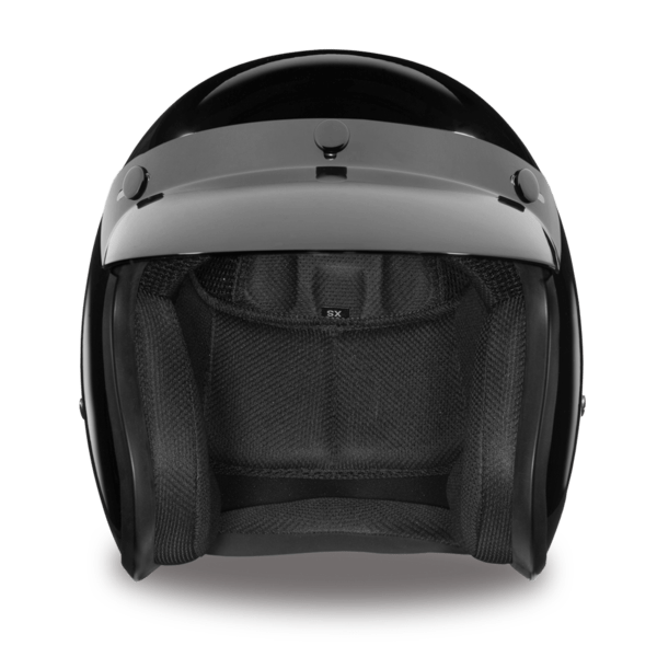 D.O.T. Daytona Cruiser Motorcycle 3/4 Helmet - HI-GLOSS BLACK