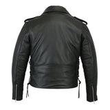 Men's Classic Side Lace Police Style M/C Jacket - MARA Leather