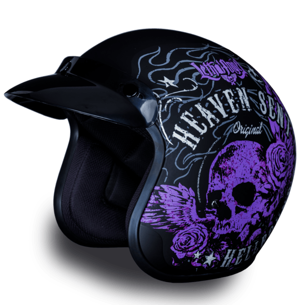 D.O.T. Daytona Cruiser Motorcycle 3/4 Helmet - W/ HEAVEN SENT