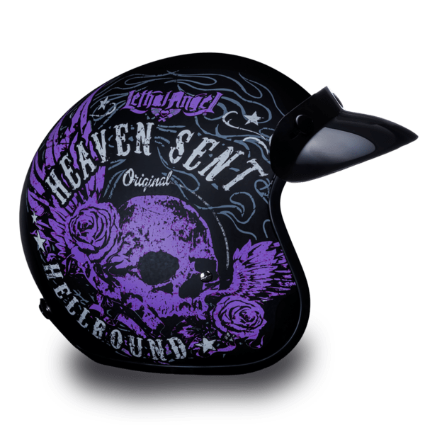 D.O.T. Daytona Cruiser Motorcycle 3/4 Helmet - W/ HEAVEN SENT