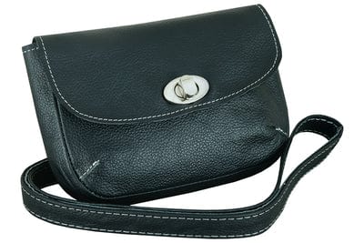 Ladies Belt Loop Clip Black Leather Purse MARA Leather