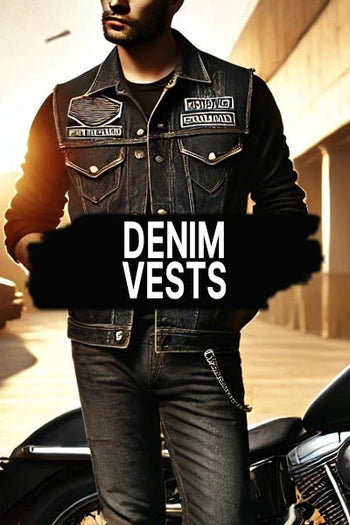 Motorcycle Denim Vests - MARA Leather
