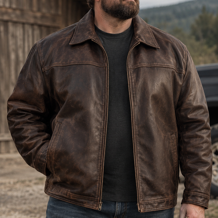 Collection image for: Big and Tall Leather Jacket