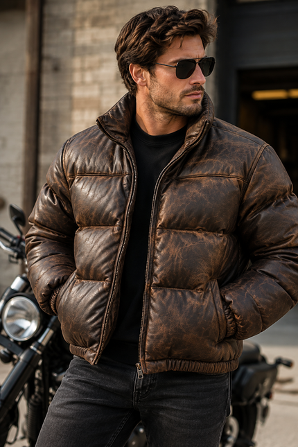 Distressed Leather Jacket