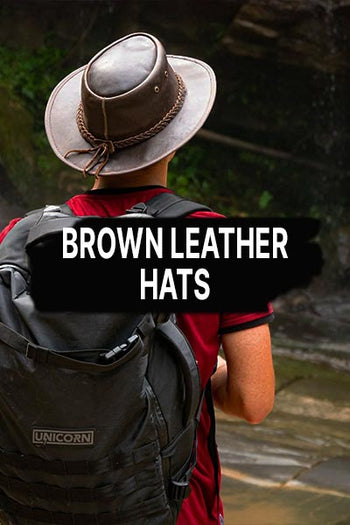Brown Leather Cowboy Hats - MARA Leather