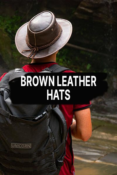 Brown Leather Cowboy Hats - MARA Leather