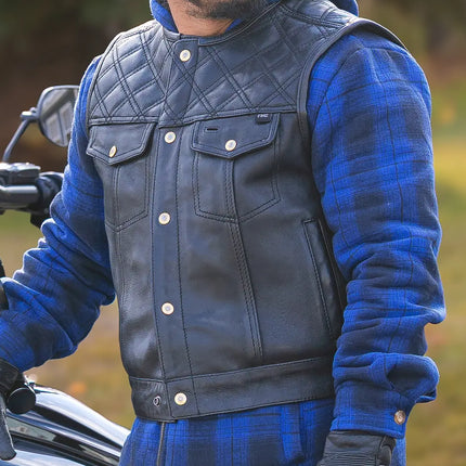 Shell Shock Men's Motorcycle Leather Vest (limited edition)
