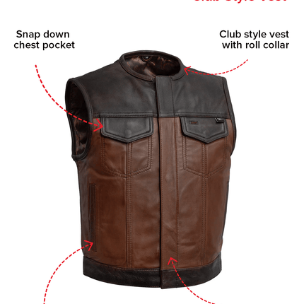 Lowside Rider Men's Motorcycle Leather Vest