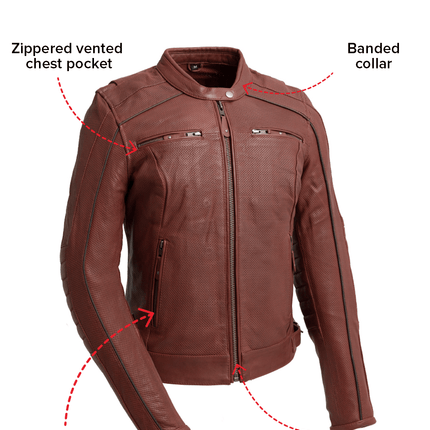 Jada - Women's Perforated Motorcycle Leather Jacket