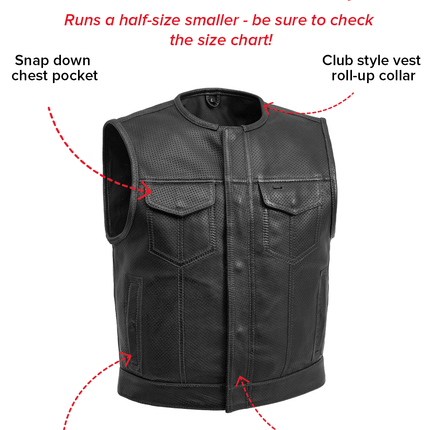 Lowside Men's Perforated Motorcycle Leather Vest
