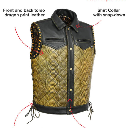 Kingsnake Men’s Motorcycle Leather Vest