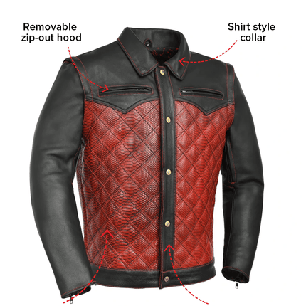 Redstrike Men’s Motorcycle Leather Jacket