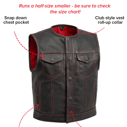 Lowside Men's Perforated Motorcycle Leather Vest