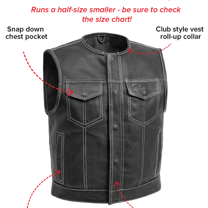 Lowside Men's Perforated Motorcycle Leather Vest