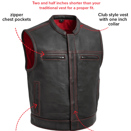 Lowrider Perforated Men's Leather Vest