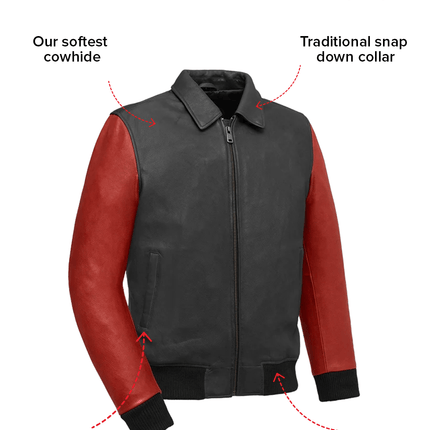 Moto Bomber Two Tone Men's Leather Jacket