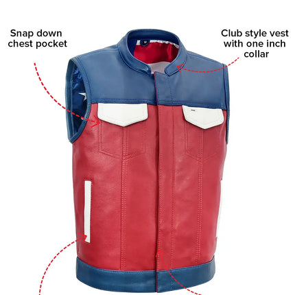 Patriot Rebel Men's Motorcycle Leather Vest