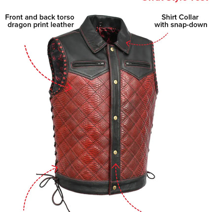 Kingsnake Men’s Motorcycle Leather Vest