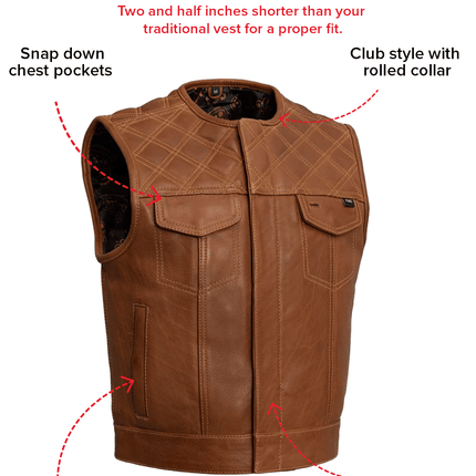 Timber Men's motorcycle leather vest (limited edition)