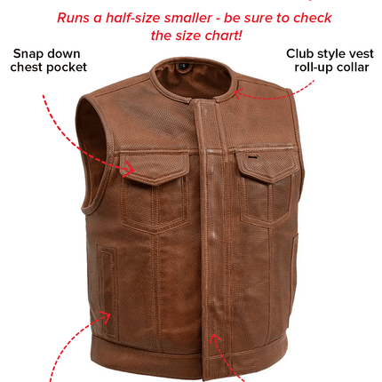 Lowside Men's Perforated Motorcycle Leather Vest