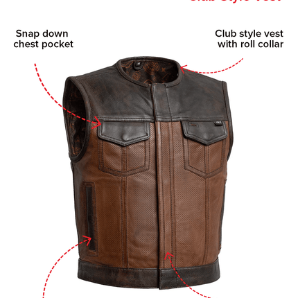 Lowside Gunner Men's Perforated Leather Vest