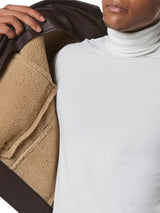 Men's Brown Leather Shearling Moto Jacket