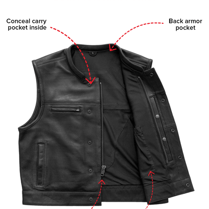 Lowrider Perforated Men's Leather Vest