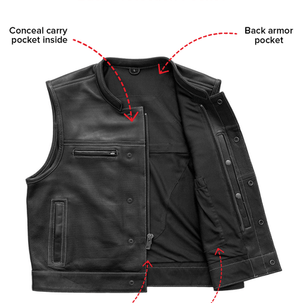 Lowrider Perforated Men's Leather Vest