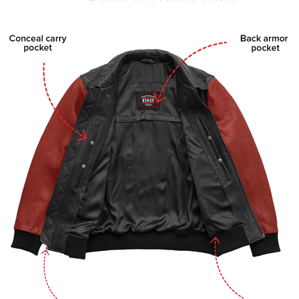 Moto Bomber Two Tone Men's Leather Jacket