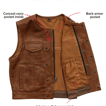 Lowside Men's Perforated Motorcycle Leather Vest