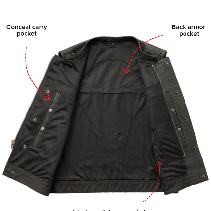 Lowside Men's Perforated Motorcycle Leather Vest