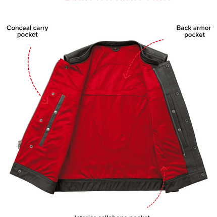 Lowside Men's Perforated Motorcycle Leather Vest