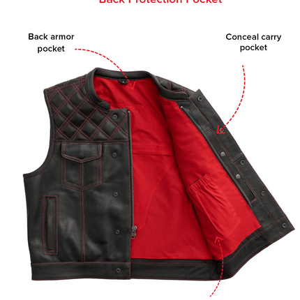 Upside Perforated Men's Club Style Leather Vest
