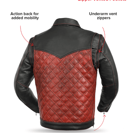 Redstrike Men’s Motorcycle Leather Jacket