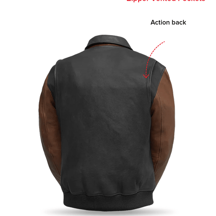 Moto Bomber Two Tone Men's Leather Jacket
