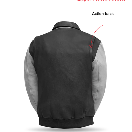 Moto Bomber Two Tone Men's Leather Jacket